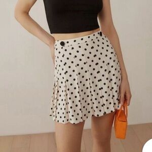 Reformation polka dot skirt